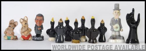 Box of assorted china wares. Containing some lovely blackbird pie funnels amongst others.