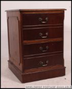 A Georgian style mahogany and leather 2 drawer filing cabinet.