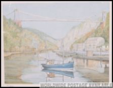 A framed and glazed lithograph print of a watercolour being limited edition signed for Vernon