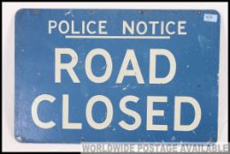 A fabulous late 20th century Police advertising sign of galvanised metal form ' Public Notice -
