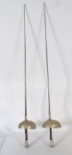 2 vintage 20th century fencing epee swords / rapiers,