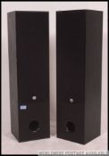 A pair 20th century tall ebonised German made CAT speakers,