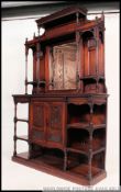 An Edwardian large mahogany mirror back chiffonier sideboard.