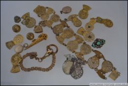 A fabulous brass ladies bracelet constructed from 18th - 19th century fret worked pocket watch back