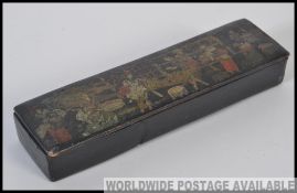 A 19th century Japanese laquered travailing pen box,