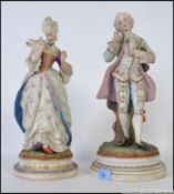 2 large 19th century continental bisque figurines,