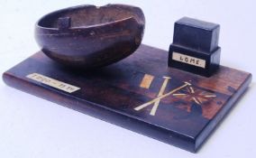 GREAT WAR - A RARE COLONIAL WEST AFRICAN TOGOLAND 'TRENCH ART' DESK STAND the rectangular base