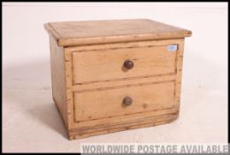 A late nineteenth century scratch built pine box of smaller proportions,