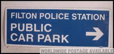 A fabulous late 20th century Police advertising sign of galvanised metal form ' Filton Police
