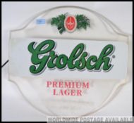 A stunning 20th century shop / bar point of sale illuminated sign for Grolsch,