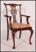 A good mid 19th century mahogany carver chair, with cabriole legs,