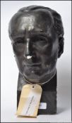 An early 20th century ebonised plaster bust on plinth of Australian Prime Minister ( 1923 - 1929 )