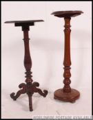 A Victorian mahogany plant stand together with another,