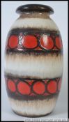 Very large vintage retro West German vase. Fat Lava, red, great as hallway umbrella stand.