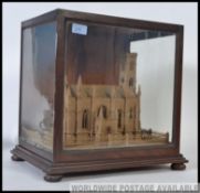 A stunning 19th century Architects eclesiastical maquette model of a church having sand applied