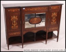 An Edwardian rosewood inlaid chiffonier sideboard.