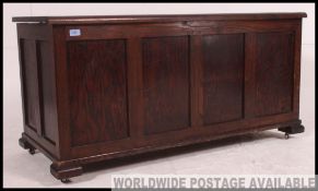 A large late Victorian oak coffer chest / blanket box.