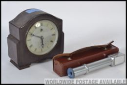 An unusual well engineered polished steel viewing scope / periscope complete in leather case.