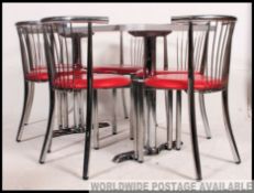 A fantastic retro ex burger king red and blue chrome dining table and chairs diner set.