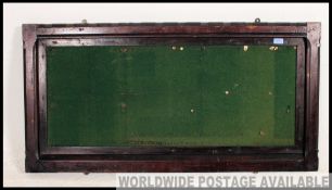 A late Victorian / early 20th century mahogany and baize lined school / village hall notice board.