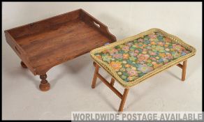 A good quality teak wood bedside tray table together with a vintage retro cabinet.