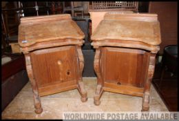 A pair of country pine 20th century davenport desks.