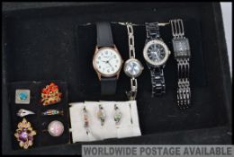 A large white metal style Indian jewellery casket box,