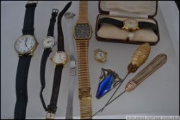 A collection of vintage and 20th century watches to include a cased Bernex 17 Jewel ladies