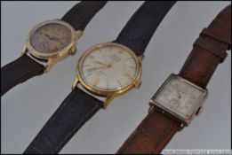 A collection of vintage gentlemans wristwatches to include a Avia Olympic 17 Jewels Incabloc,