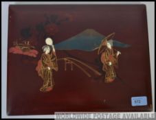 An early 20th century Japanese oriental postcard album (no innards).