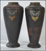 A pair of early 20th century High Art Nouveau Bretby Clanta vases,