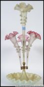 A Victorian vaseline glass epergne,
