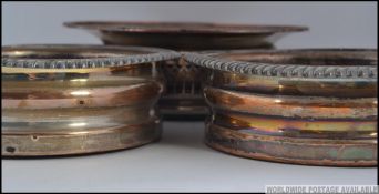3 vintage silver plated wine coasters,