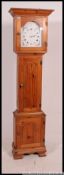 A country pine 20th century Tempus Fugit longcase clock / grandfather clock.