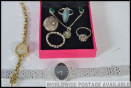 A collection of jewellery items to include silver rings,