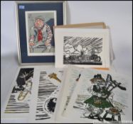 Robert Morton, Bristol artist. 20th century. Selection of various prints and pictures. Some signed.