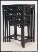 A good Chinese hardwood quartetto nest of tables, circa early 20th century.