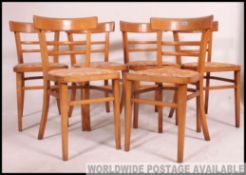 A set of 6 mid century retro / vintage beech wood utility chairs.