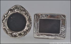 Two silver picture frames L8cm