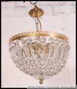 A 20th century Empire style glass droplet chandelier / shade having cut glass droplets to the