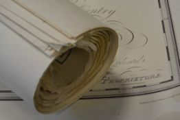 A collection of assorted vintage maps, plans and prints etc. 1x roll.