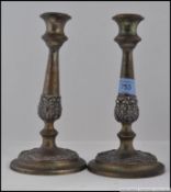 A pair of Victorian / Edwardian early 20th century candlesticks,