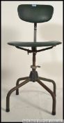 A vintage mid century industrial machinist / draughtmans swivel chair,