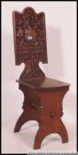 A 19th cenutry carved oak Austrian hall chair.