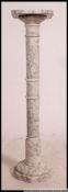 A vintage 20th century sectional Marble / Torchere column plant stand,