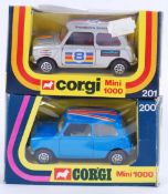 CORGI: Two vintage Corgi boxed diecast model Minis - 200 & 201,
