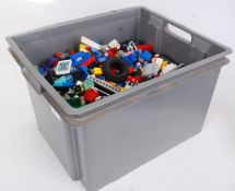 LEGO: A large crate of assorted Lego. To include 1980's, Marvel, Pirates, Space, City.