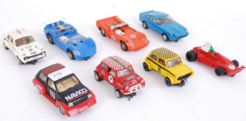 SCALEXTRIC: A collection of 8x vintage Scalextric cars - Metro, Ford Escort, Javelin, Electra,