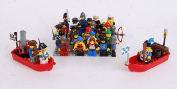 LEGO: A collection of 29x vintage Lego minifigures and accessories to include Town, Knights,