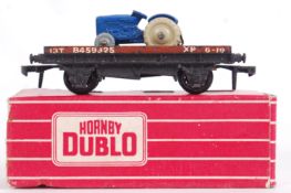 HORNBY DUBLO: An original vintage Hornby Dublo 4649 Low Sided Wagon and Tractor.